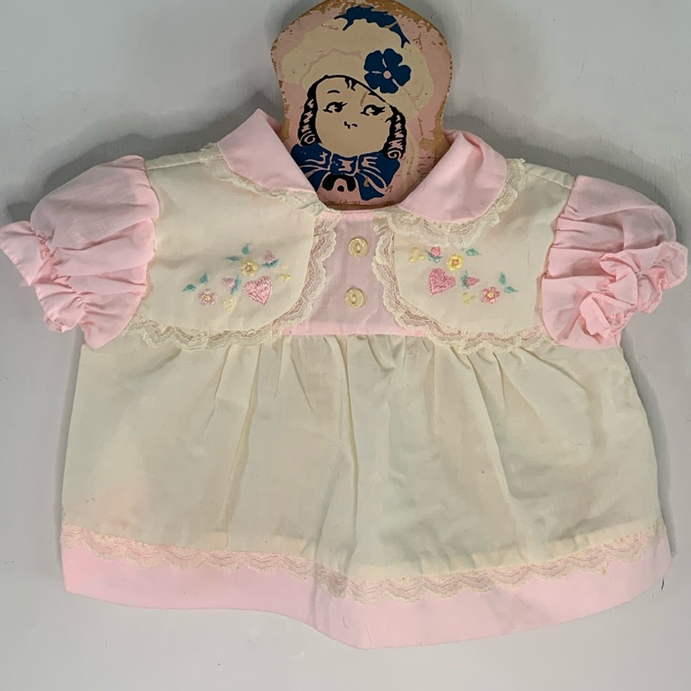 Vintage Cradle Togs white and pink embroidered dress
